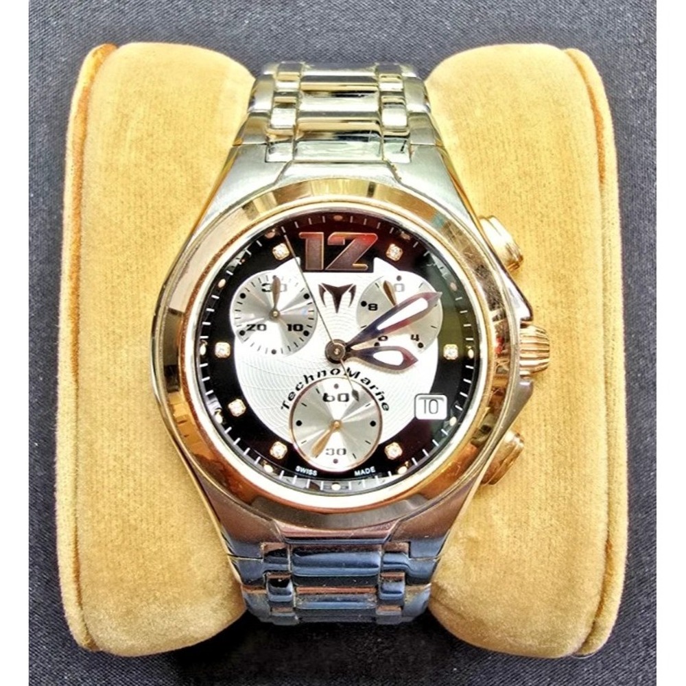 TechnoMarine Neo Classic Chronograph Two Tone Diamond Dial Watch 07176181